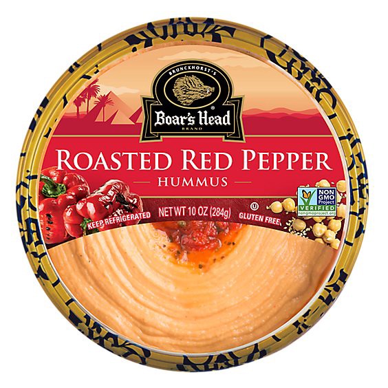 slide 1 of 1, Boars Head Hummus Roasted Red Pepper - 10 Oz, 10 oz