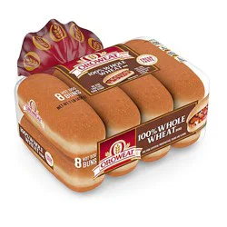 Oroweat Whole Grains 100% Whole Wheat Hot Dog Buns - 8 Ct
