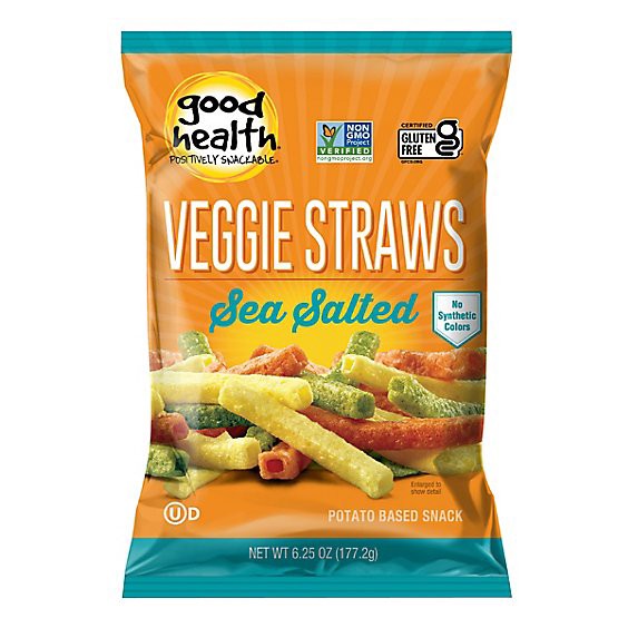 slide 1 of 1, Good Health Veggie Straws Sea Salt Bag - 6.75 Oz, 7.2 oz