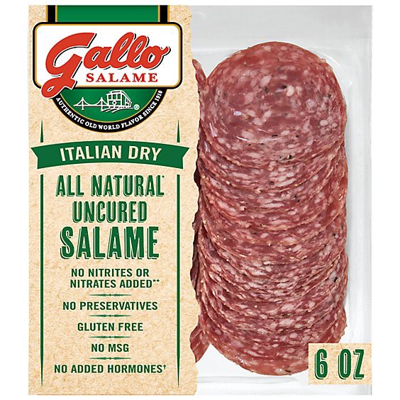 slide 1 of 1, Gallo Salame Deli Thin Sliced All Natural Uncured Salame - 6 Oz, 6 oz