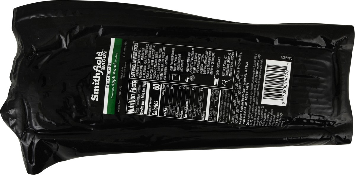 slide 9 of 14, Smithfield Naturally Applewood Smoked Bacon - 16 Oz, 24 oz