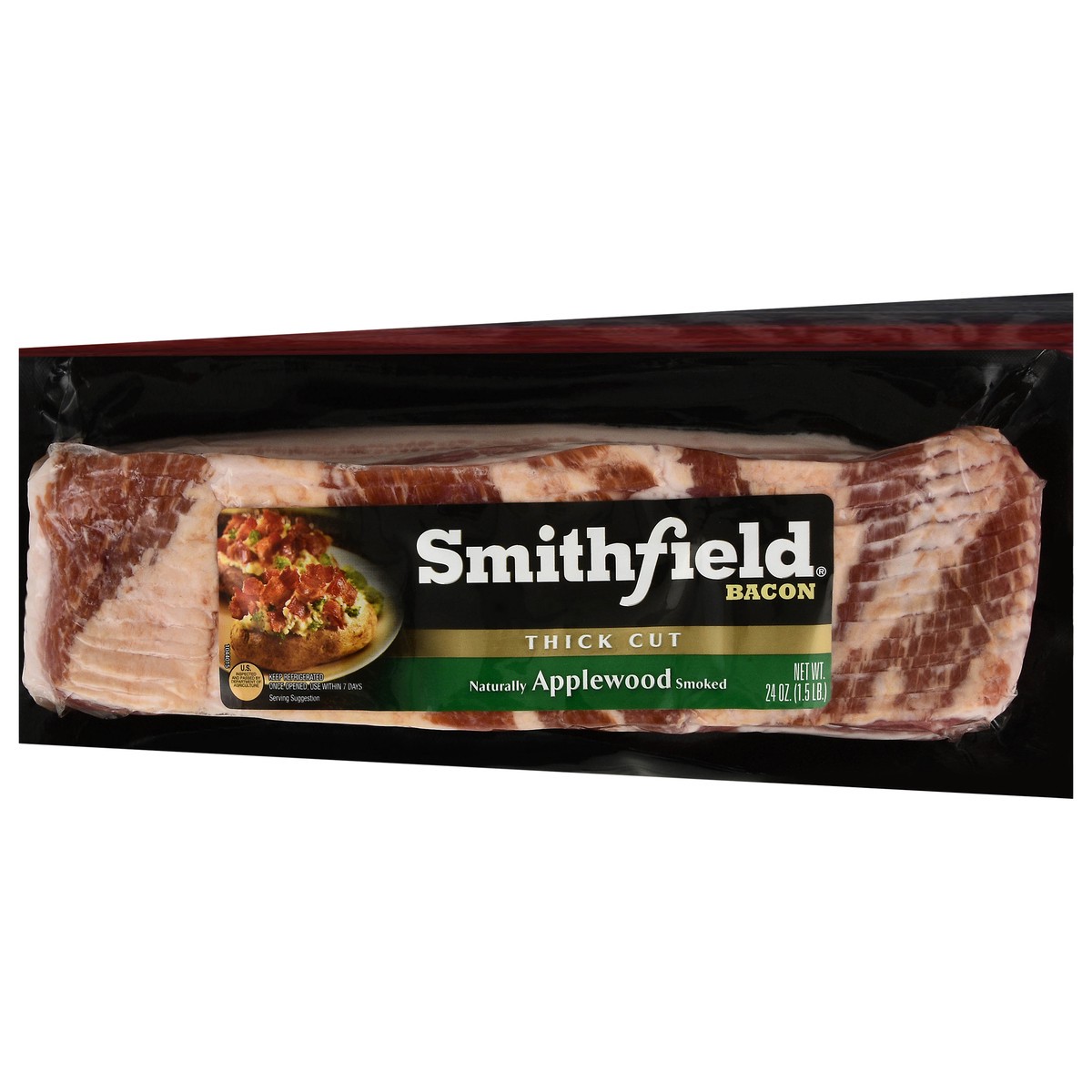 slide 13 of 14, Smithfield Naturally Applewood Smoked Bacon - 16 Oz, 24 oz