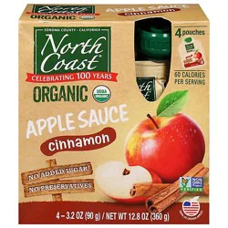 North Coast Organic Apple Sauce With Cinnamon Pouches - 4-3.2 Oz
