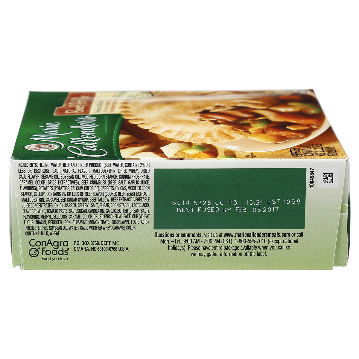 slide 5 of 6, Marie Callender's Beef Pot Pie, Frozen Meal, 10 OZ, 10 oz