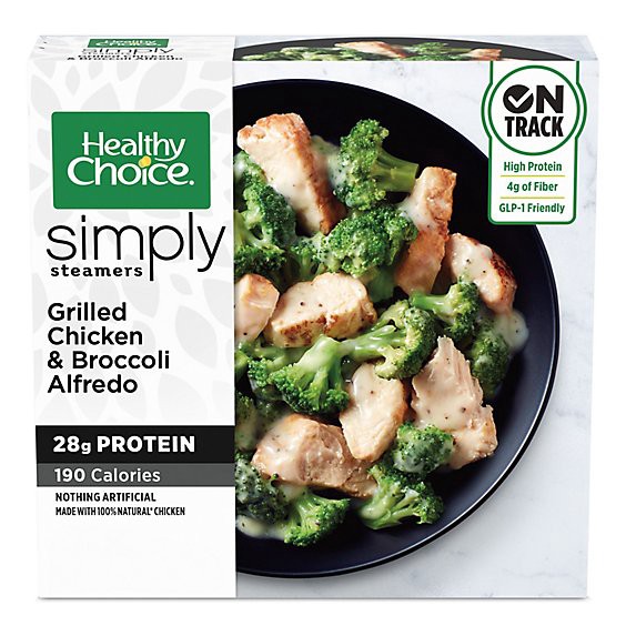 slide 1 of 5, Healthy Choice Simply Steamers Grilled Chicken & Broccoli Alfredo Frozen Meal - 9.15 Oz, 9.15 oz