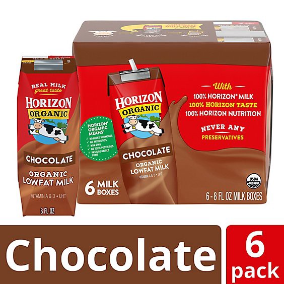 slide 1 of 1, Horizon Organic Shelf-Stable 1% Lowfat Chocolate Milk Boxes - 6-8 Fl. Oz., 48 fl oz