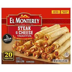 El Monterey Steak & Cheese Flour Frozen Taquitos 20 Count - 20 Oz