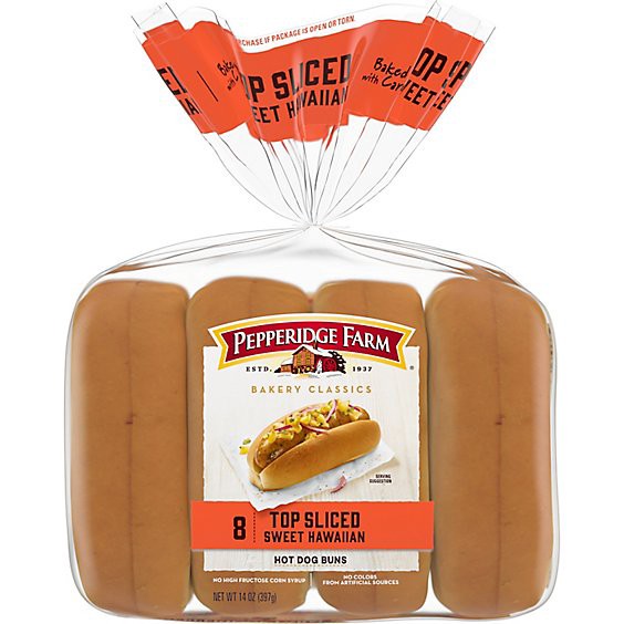 slide 1 of 1, Pepperidge Farm Bakery Classics Top Sliced Sweet Hawaiian Hot Dog Buns - 14 Oz, 14 oz