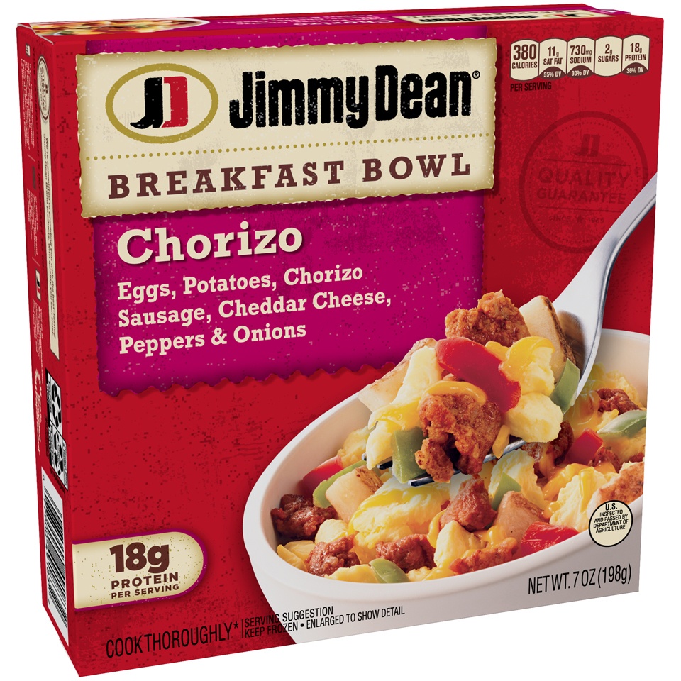 slide 3 of 6, Jimmy Dean Breakfast Bowl, Chorizo, Frozen, 7 oz Bowl, 7 oz