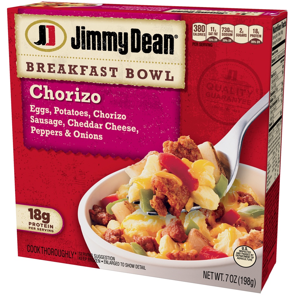 slide 4 of 6, Jimmy Dean Breakfast Bowl, Chorizo, Frozen, 7 oz Bowl, 7 oz