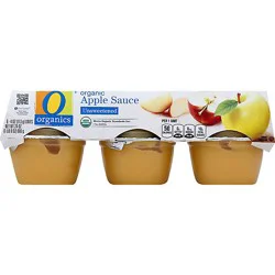 O Organics Organic Apple Sauce Unsweetened Cups - 6-4 Oz