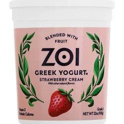 Zoi Greek Yogurt Strawberry Cream - 32 Oz