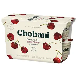 Chobani Non-Fat Black Cherry On The Bottom Greek Yogurt - 4-5.3 Oz