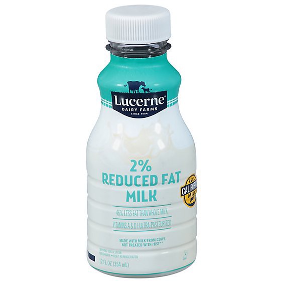 slide 1 of 1, Lucerne Milk Reduced Fat 2% Milkfat - 12 Fl. Oz., 12 fl oz