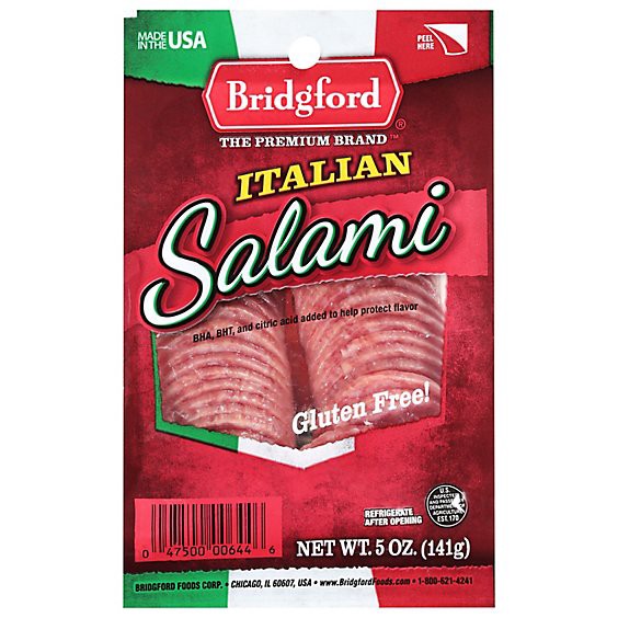 slide 1 of 1, Bridgford Sliced Italian Salami - 5 Oz, 5 oz