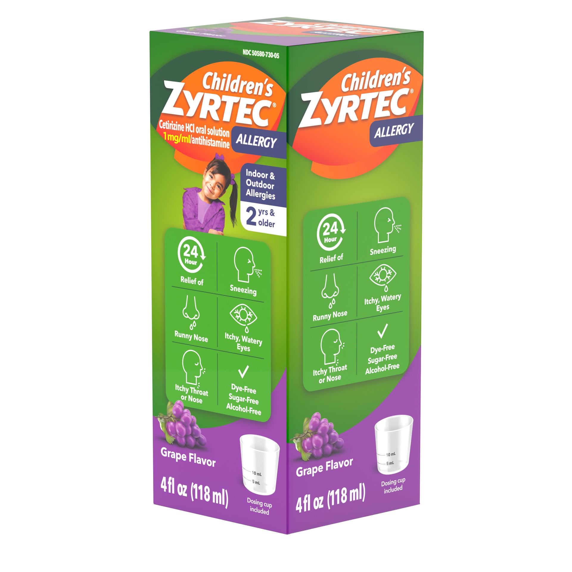 slide 7 of 7, Childrens Zyrtec Grape - 4 Oz, 4 fl oz