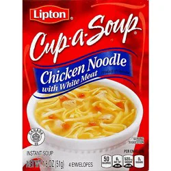 Lipton Cup-A-Soup Soup Instant Chicken Noodle With White Meat 4 Count - 1.8 Oz