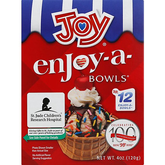 slide 1 of 1, Joy Enjoy-A-Bowls Waffle Bowls Mini 12 Count - 4 Oz, 12 ct