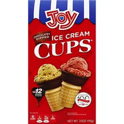 Joy Ice Cream Cups Chocolatey Dipped 12 Count - 3.5 Oz