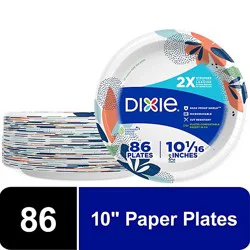 Dixie Everyday Paper Plates Printed 10 1/16 Inch - 86 Count