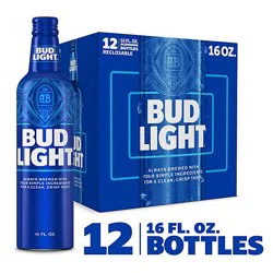Bud Light American Lager Beer In Bottles - 12 - 16 Fl. Oz.