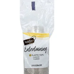 Signature Select Cups Plastic Party Clear 9 Ounces - 20 Count