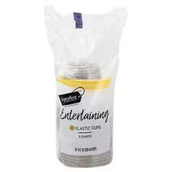 Signature Select Cups Plastic Party Clear 9 Ounces - 20 Count