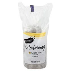 Signature Select Cups Plastic Party Clear 9 Ounces - 20 Count