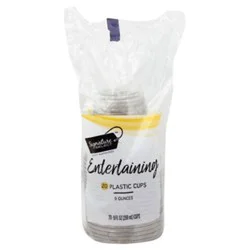 Signature Select Cups Plastic Party Clear 9 Ounces - 20 Count