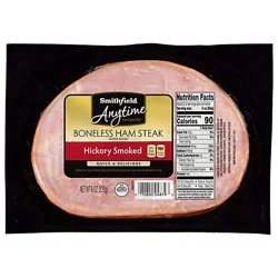 Smithfield Anytime Favorites Hickory Smoked Boneless 97% Fat Free Ham Steak - 8 Oz