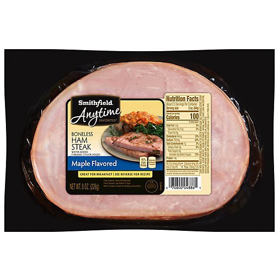 slide 1 of 1, Smithfield Anytime Favorites Maple Flavored Boneless Ham Steak - 8 Oz, 8 oz