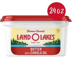 Land O Lakes Butter With Canola Oil Spreadable Tub - 24 Oz