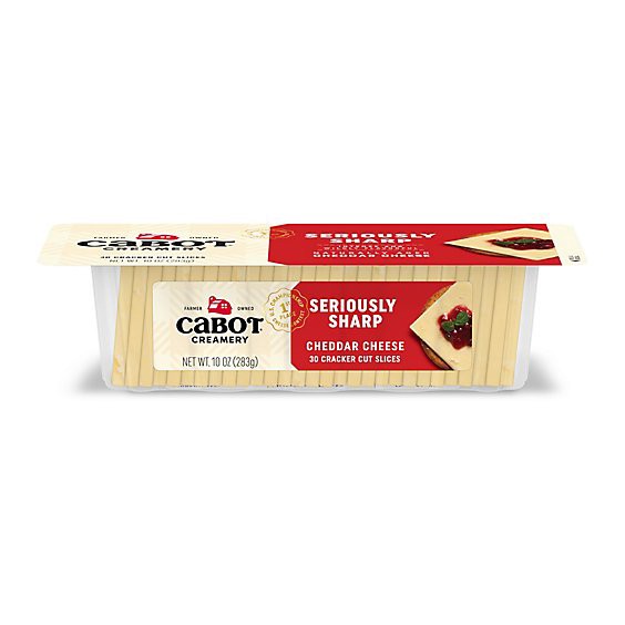 slide 1 of 3, Cabot Creamery Cheese Cracker Cut Slices Seriously Sharp Cheddar - 10 Oz, 10 oz