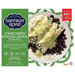 Saffron Road Chicken Enchiladas Poblano Gluten Free Mexican Frozen Meal - 10 Oz