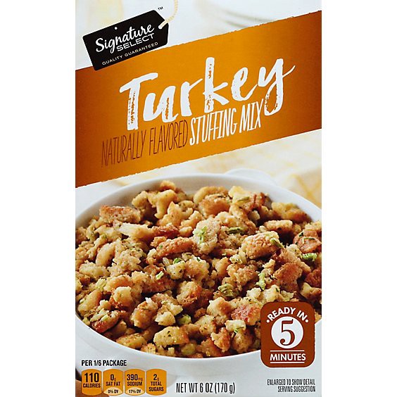 slide 1 of 1, Signature Select Turkey Flavored Stuffing Mix Box - 6 Oz, 6 oz