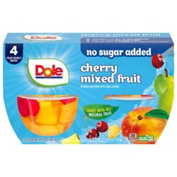 Dole Cherry Mixed Fruit No Sugar Added Cups - 4-4 Oz