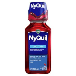 Vicks Nyquil Cold & Flu Relief Nighttime Liquid Cherry - 8 Fl. Oz.