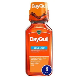 Vicks Dayquil Medicine Cold & Flu Relief Multi Symptom Syrup Non Drowsy - 8 Fl. Oz.