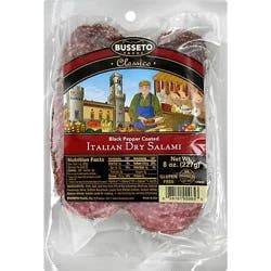 Busseto Sliced Pepper Coated Salami - 8 Oz