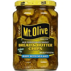 Mt. Olive Pickles Chips Bread & Butter Chips Old-Fashioned Sweet Made With Sea Salt - 24 Fl. Oz.