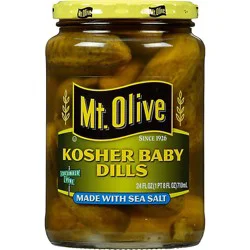 Mt. Olive Pickles Kosher Baby Dills Made With Sea Salt - 24 Fl. Oz.