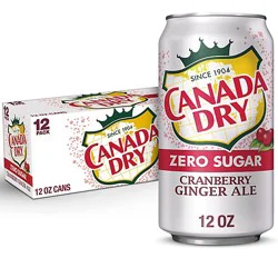 Canada Dry Soda Zero Sugar Cranberry Ginger Ale - 12-12 Fl. Oz.