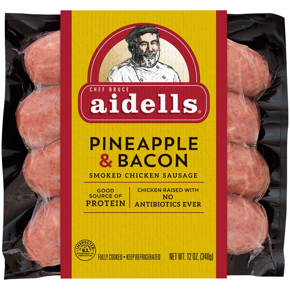 slide 2 of 4, Aidells Pineapple & Bacon Chicken Sausage, 12 oz