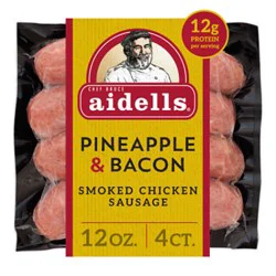 Aidells Pineapple & Bacon Smoked Chicken Sausage Links 4 Count - 12 Oz