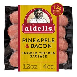 Aidells Pineapple & Bacon Smoked Chicken Sausage Links 4 Count - 12 Oz