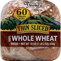 Franz Bread Big Horn 100% Wheat Thin Slice - 18 Oz