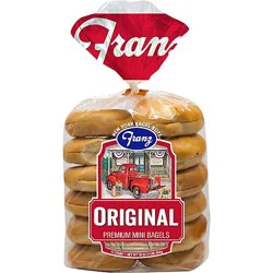 Franz Bagels Premium Mini Plain 12 Count - 16 Oz