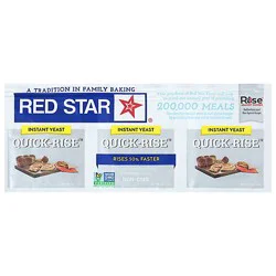 Red Star Yeast Quick Rise Instant Dry - 3-0.25 Oz