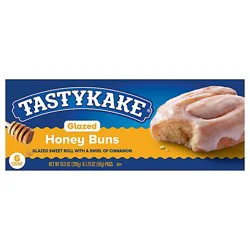 Tastykake Glazed Honey Buns Individually Wrapped Pastry Snacks- 6 Count
