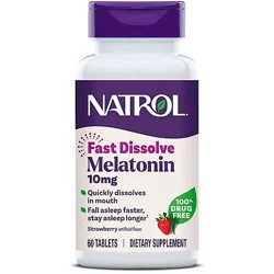 Natrol Sleep Support Strawberry Melatonin Fast Dissolve Tablets Max Strength 10mg - 60 Count